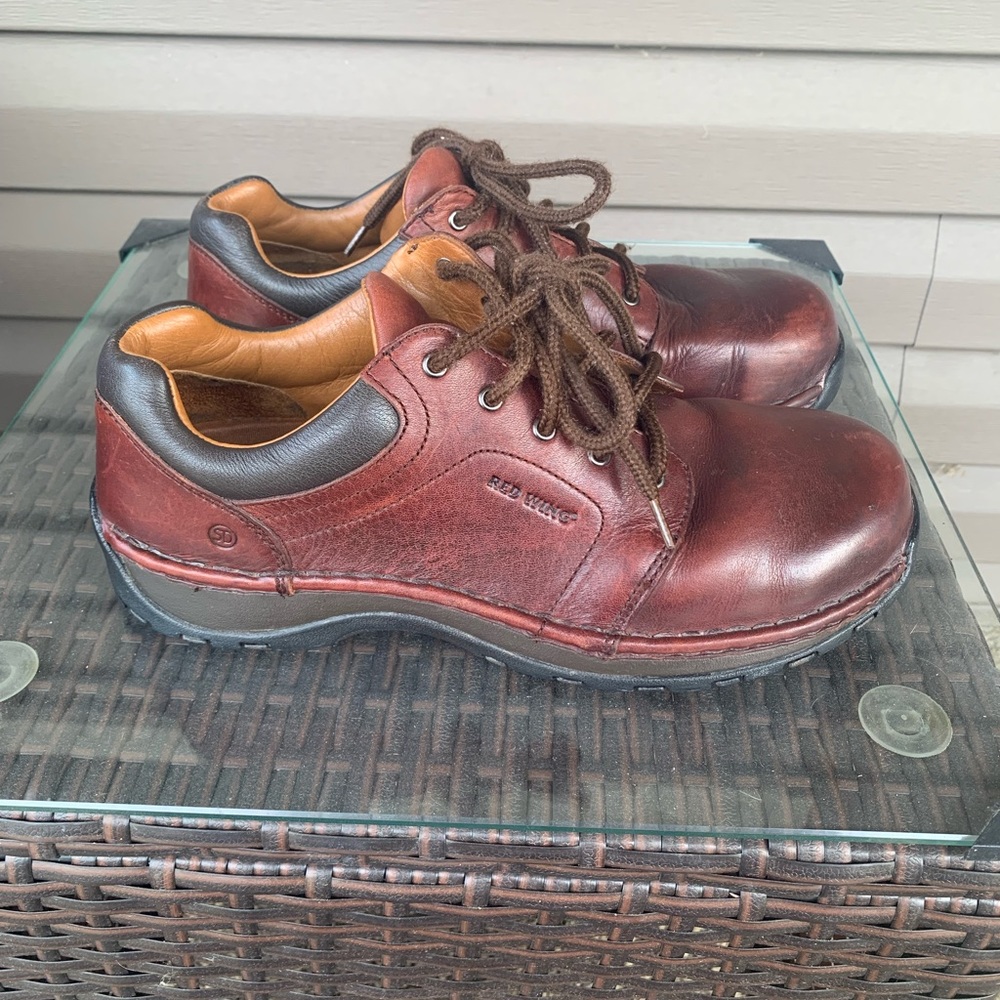 Red Wing Womens 9.5 B Oxford Brown Leather Work Shoes Lace Up Casual Round 1624 - Picture 3 of 10